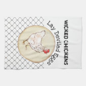 Lustige Huhn-Ei-Neuheits-rustikales schäbiges Geschirrtuch (Horizontal)