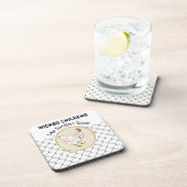 Lustige Huhn-Ei-Neuheits-rustikales schäbiges Getränkeuntersetzer (Rechte Seite)