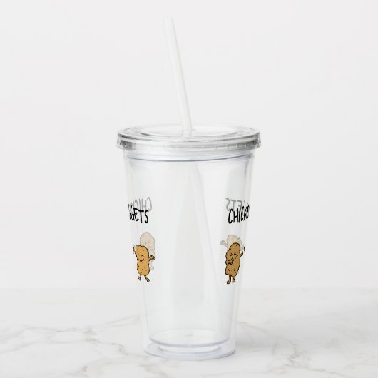 Lustige Huhn-Nuggets Acryltrinkbecher (Links)