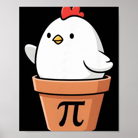 Lustige Hühnchen-Pot-Pie-3,14-Pi-Zahl-Mathe-Lehrer Poster (Vorne)