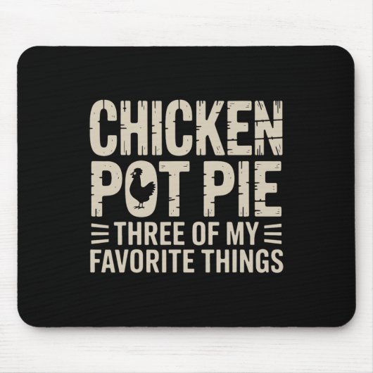 Lustige Hühnchen-Pot-Pie-Humor Retro-Essen Sarkast Mousepad (Vorne)
