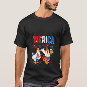 Lustige Hühner Damen 4. Juli Biertrinken Ame T-Shirt