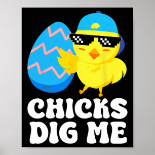 Lustige Hühner finden mich für Männer Jungen Kinde Poster