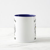 Lustige Hühner-Gackerei-Herausforderungs-Doodle Tasse (Zentrum)