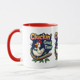 Lustige Hühner-Illustration für eine gute Zeit Tasse