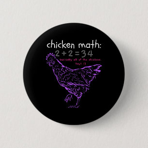 Lustige Hühner-Mathematik Button