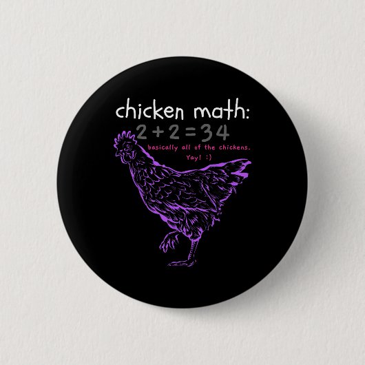 Lustige Hühner-Mathematik Button (Vorderseite)