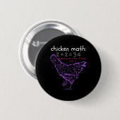 Lustige Hühner-Mathematik Button (Vorne & Hinten)
