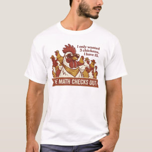 Lustige Hühner-Mathematik Stimmt Über Kühle Herde T-Shirt