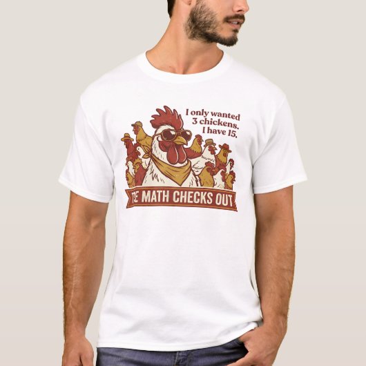 Lustige Hühner-Mathematik Stimmt Über Kühle Herde T-Shirt (Vorderseite)