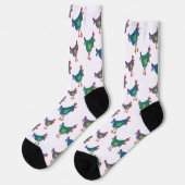 Lustige Hühner-Muster-Crew-Socken Socken (Linkes Detail)