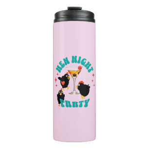 Lustige Hühner Nachtparty Lustiges Huhn Thermosbecher