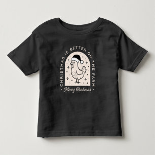 Lustige Hühner-Weihnachten-Bauernhof-Tier-Wortspie Kleinkind T-shirt