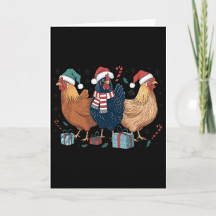 Lustige Hühner-Weihnachtslichter Bauernhof Tier Cu Karte