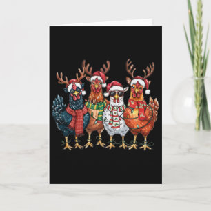 Lustige Hühner-Weihnachtslichter Bauernhof Tier Cu Karte