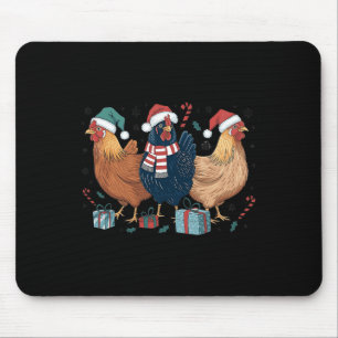 Lustige Hühner-Weihnachtslichter Bauernhof Tier Sü Mousepad