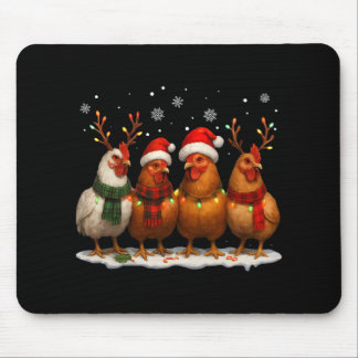 Lustige Hühner-Weihnachtslichter Bauernhof Tier Sü Mousepad