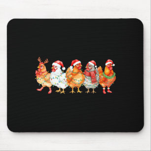 Lustige Hühner-Weihnachtslichter Bauernhof-Tier We Mousepad