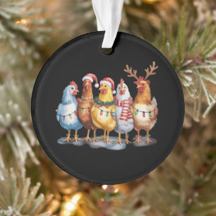 Lustige Hühner-Weihnachtslichter Bauernhof-Tier-We Ornament