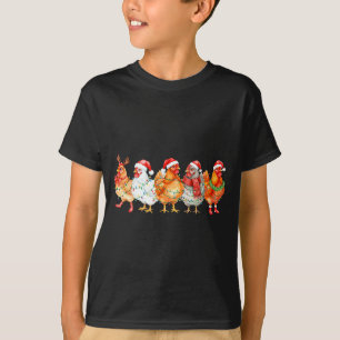 Lustige Hühner-Weihnachtslichter Bauernhof-Tier-We T-Shirt