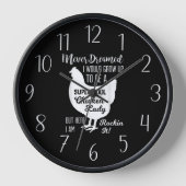 lustige Hühnerliebhaber Wortart Große Uhr (Vorderseite)