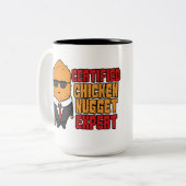 lustige Hühnernugget-Experte hinzufügen Zweifarbige Tasse (Vorderseite Links)