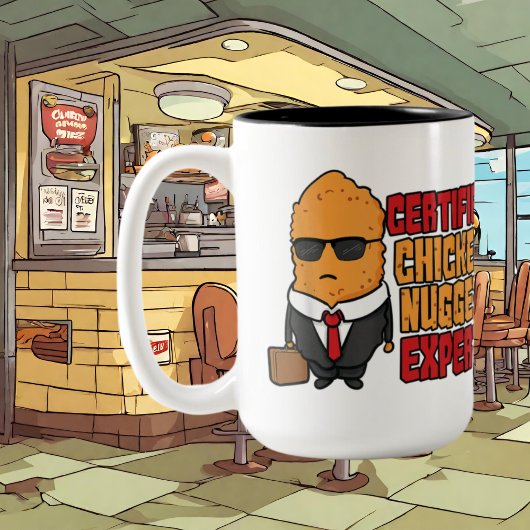 lustige Hühnernugget-Experte hinzufügen Zweifarbige Tasse