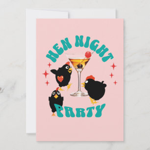 Lustige Hühnerparty-Henne-Nacht-Design Einladung