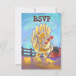 Lustige Hühnerparty-Zentrale RSVP Karte