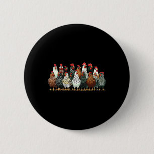 Lustige Hühnertruppe Farm Liebhaber Vintage Henne  Button