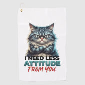 LUSTIGE HUMOR KATZE GOLFHANDTUCH (Vorderseite)