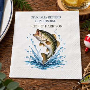Lustige Humorvolle Fischfang-Rentnerparty Serviette