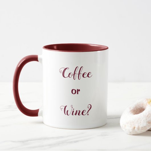Lustige humorvolle Kaffee-Tasse sagt Kaffee oder Tasse (Mit Donut)