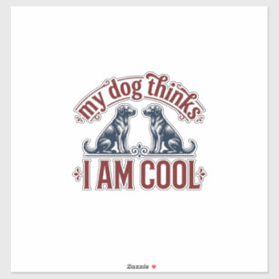 Lustige Hund-Zitat Vintage-Gravur T-Shirt-Design_1 Aufkleber