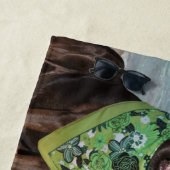 Lustige Hunde auf dem Strand-Badetuch Strandtuch (Beispiel)