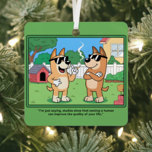 Lustige Hunde, die Comic-Zitate-Kunst von Menschen Ornament Aus Metall