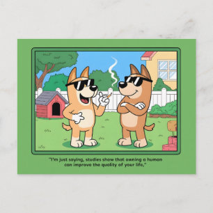 Lustige Hunde, die menschliche Comic-Zitat-Kunst b Postkarte