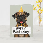 lustige Hunde-Geburtstagskarten Karte (Gelbe Blume)