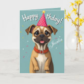 lustige Hunde-Geburtstagskarten Karte (Gelbe Blume)