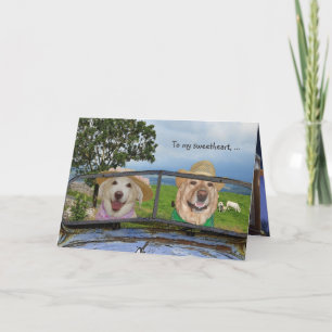 Lustige Hunde-Jubiläum Feiertagskarte