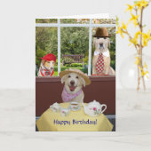 Lustige Hunde/Labrador-Frau-Geburtstag Karte (Gelbe Blume)