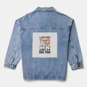Lustige Hunde-Liebhaber-Zitat Vintage-Gravur-Vekto Jeansjacke