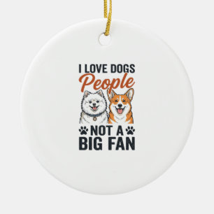 Lustige Hunde-Liebhaber-Zitat Vintage-Gravur-Vekto Keramik Ornament