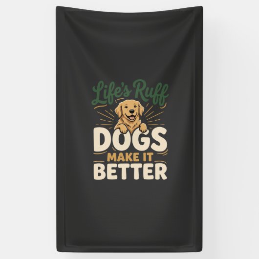 Lustige Hunde machen es besser Banner (Vertikal)