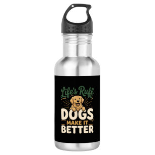Lustige Hunde machen es besser Edelstahlflasche