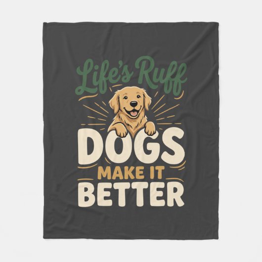 Lustige Hunde machen es besser Fleecedecke (Vorderseite)