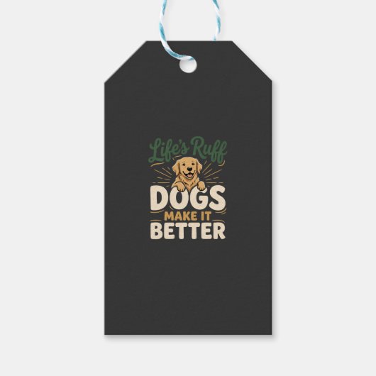 Lustige Hunde machen es besser Geschenkanhänger (Vorderseite)