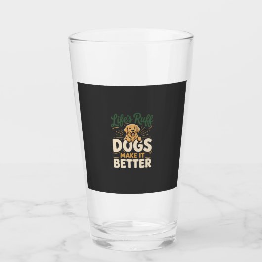 Lustige Hunde machen es besser Glas (Vorderseite)