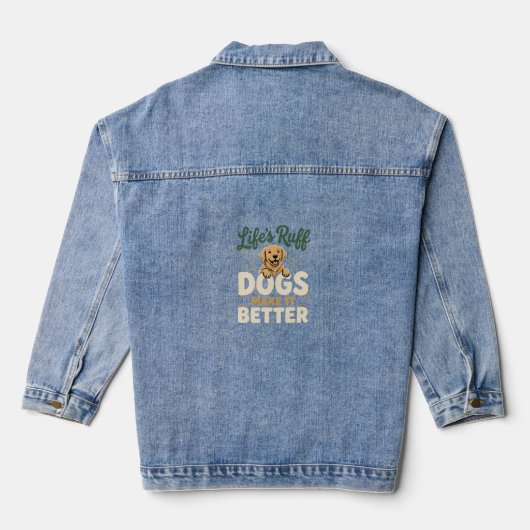 Lustige Hunde machen es besser Jeansjacke (Rückseite)