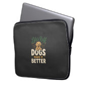 Lustige Hunde machen es besser Laptopschutzhülle (Vorderseite Links)
